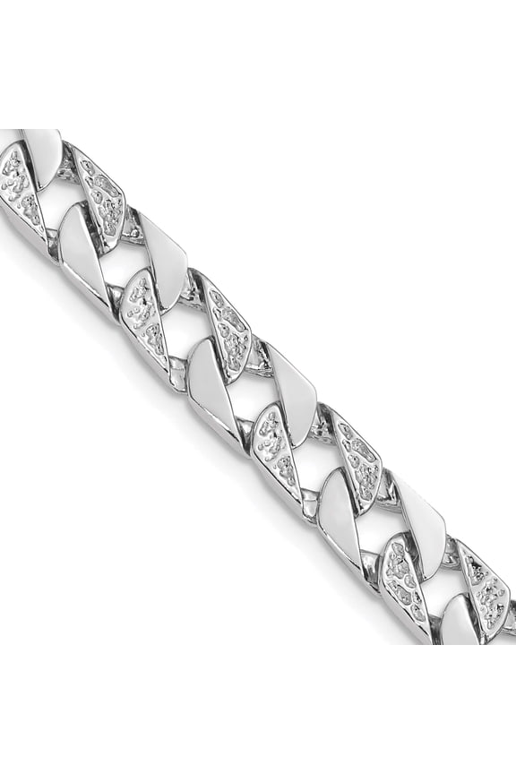 14K White Gold 7.5mm Hand Polished Fancy Link Chain (7 X 7.5) Made In Peru wlk394-7