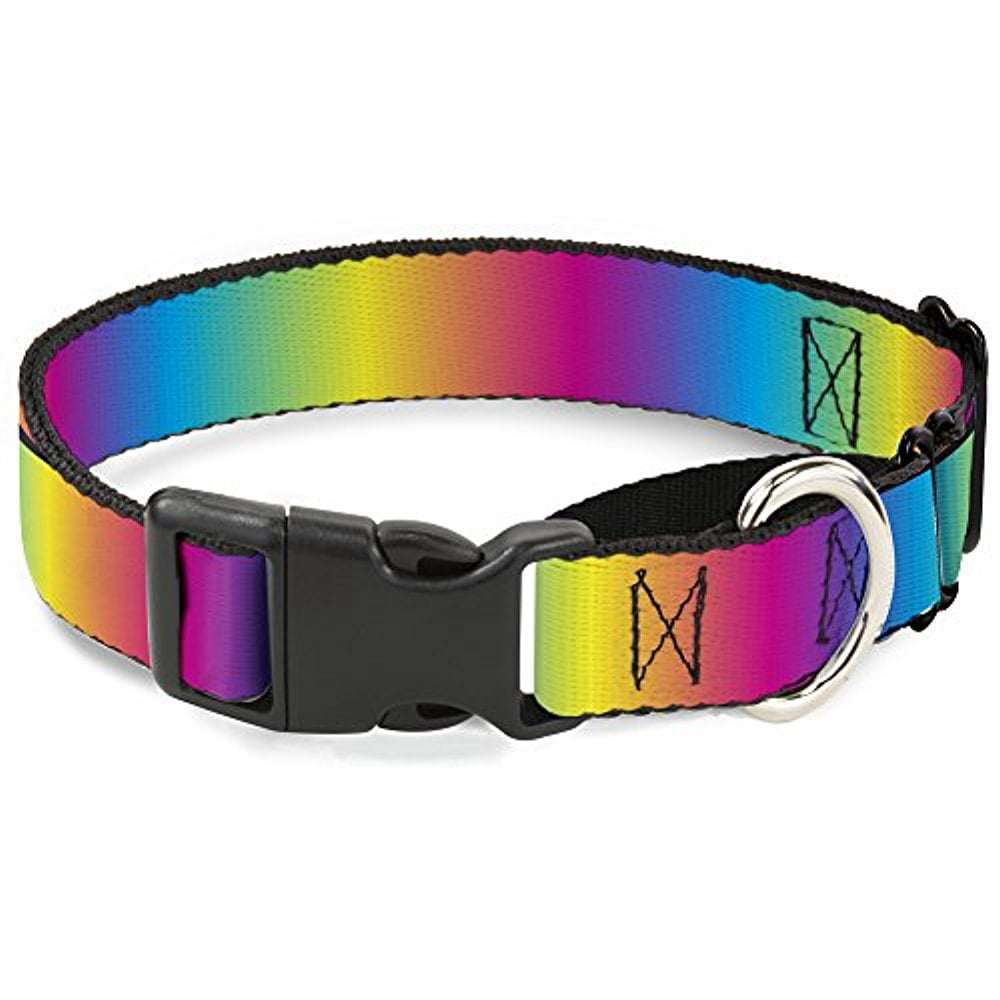 buckle-down martingale dog collar - rainbow ombre - 1" wide - fits 15-26" neck size - large