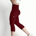 thumbnail image 6 of ZyeKqe Cargo Capri Leggings with Pockets for Women High Waist Belly Control Butt Lifting Cropped Workout Running Pants, 6 of 9