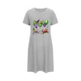 thumbnail image 5 of Camisón corto de carnaval para mujer, con cuello redondo estampado y mangas cortas, vestido de mujer en el pecho., 5 of 5