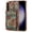 Blue, variant on for Samsung Galaxy S23+/S23Plus Cork Wood Phone Case Luxury Gold Plating+ Flower Floral Printed Back Cover, Hidden Folding ID Credit Card Holder Slot, Kickstand Support