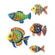 thumbnail image 3 of Juego de 5 piezas de decoración de peces de madera, náutico costero, decoración colgante para baño con temática náutica., 3 of 9