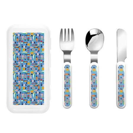 

Rateoe Cute Flat Fish for Stainless Steel Kids Silverware Set - Child and Toddler Safe Flatware - Children s Knife Fork And Spoon Set