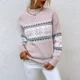 thumbnail image 2 of Suéter Ueteey para mujer, suéter de punto de manga larga con estampado de nieve de otoño e invierno, jersey de gran tamaño de Jacquard para mujer, suéteres de Navidad, 2 of 5
