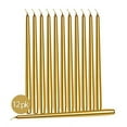 thumbnail image 4 of Hyoola 12" Metallic Gold Dripless European Made Taper Candles, Unscented Paraffin Wax with Cotton Wicks, 12-Pack, 4 of 5