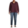 thumbnail image 2 of Terra & Sky Women's Plus Size Quarter-Zip Sweatshirt, 2 of 5