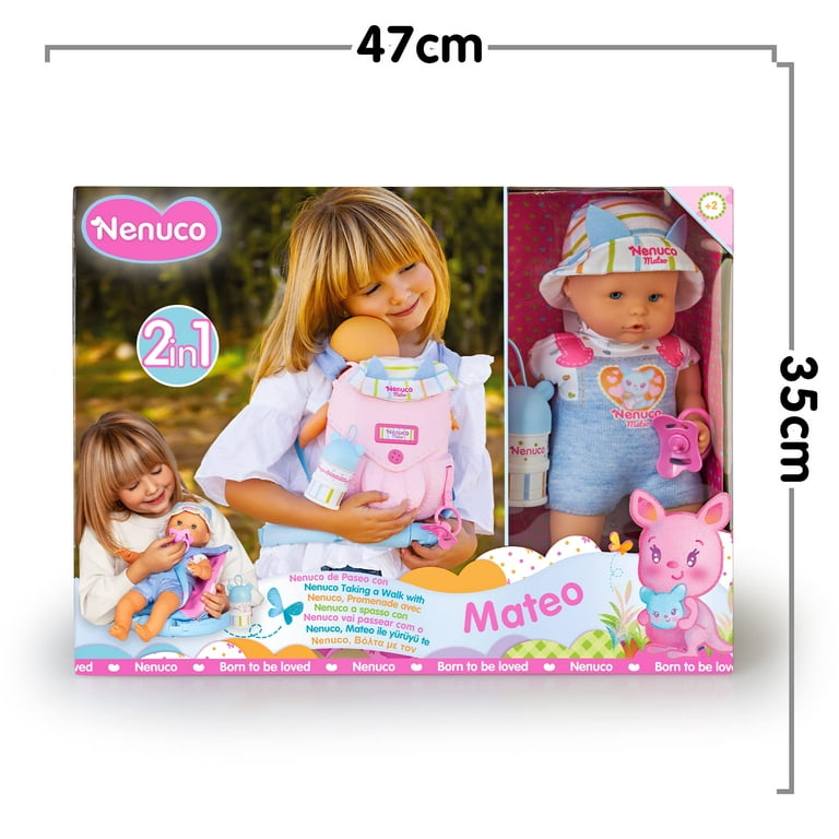 Nenuco Mateo Baby Doll with Carrier, Accessories, cm