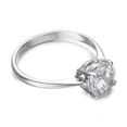 thumbnail image 5 of Yoursfs CZ Solitaire Ring For Women 18K White Gold Plated Round Cut Cubic Zirconia Rings 1.5ct Wedding Engagement Promise Rings (Size 8), 5 of 8