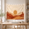 thumbnail image 5 of Golden Sun Against Cream Sky, Calming Retro for Nature Lovers, Bohemian Landscape Wall Art, Housewarming Gift Tapestry Wall Hanging for Bedroom and Living Room, 5 of 7