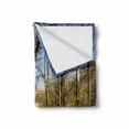 thumbnail image 2 of Nature Soft Flannel Fleece Blanket, Spring Forest Flower Field and Trees Dreamy Eco in Sunny Open Sky Landscape, Cozy Plush for Indoor and Outdoor Use, 70" x 90", Yellow Blue Brown, by Ambesonne, 2 of 6
