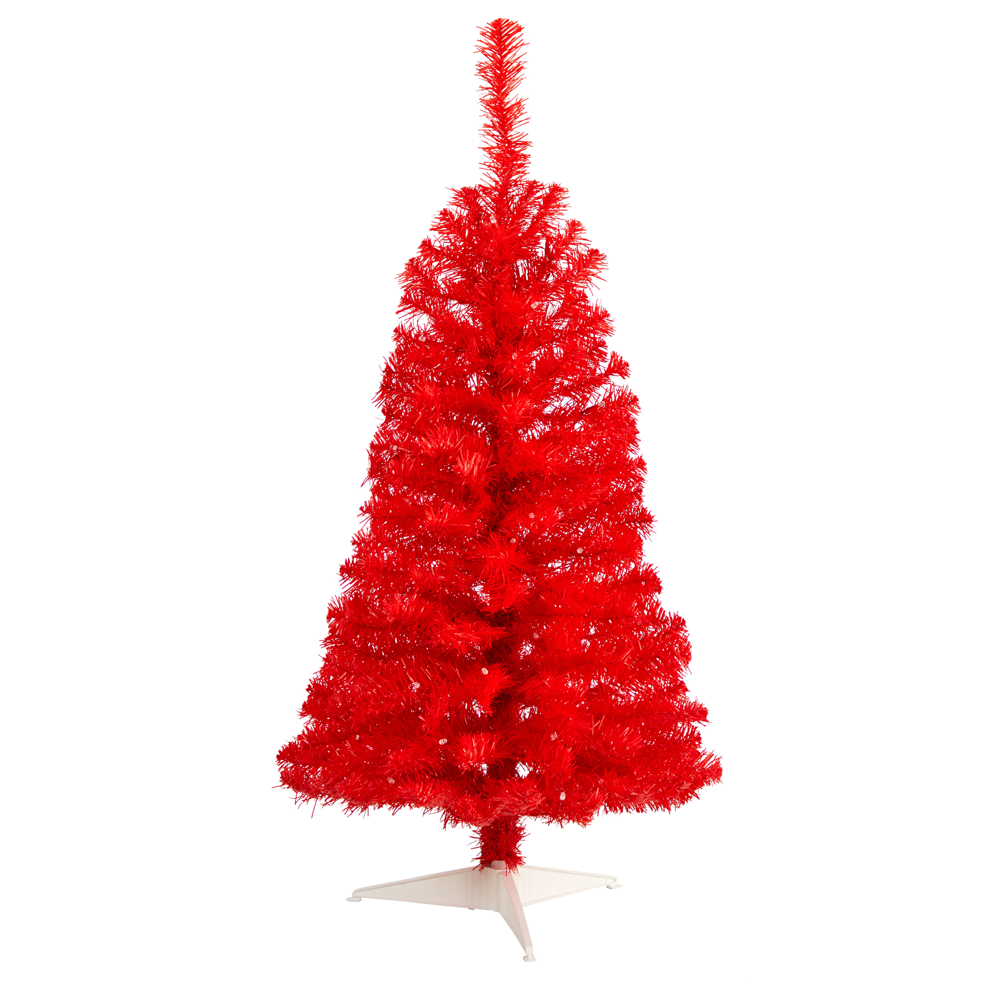 Nearly Natural 3ft. Red Artificial Christmas Tree with 50 LED Lights and 118 Bendable Branches
