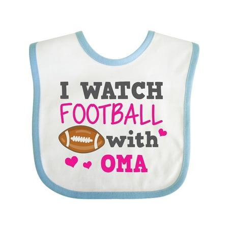 

Inktastic I Watch Football with My Oma Gift Baby Girl Bib