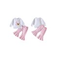 thumbnail image 2 of Cjfdfy Toddler Baby Girls Birthday Outfits First Birthday 1 Chick Embroidery Sweatshirt And Plaid Bell Bottoms Flare Pants Cute One Year Old Birthday Fall Winter Clothes, 2 of 9