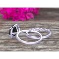 thumbnail image 6 of 2.55 Carat Cushion Cut Vintage Looking Black Diamond Moissanite Bridal Ring with Wedding Band on 10k White Gold, 6 of 6