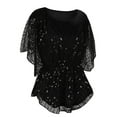 thumbnail image 3 of PrettyGuide Women's Sequin Blouse Tops Sparkly Beaded Evening Formal Party Dressy Tops, X-Large, 3 of 6