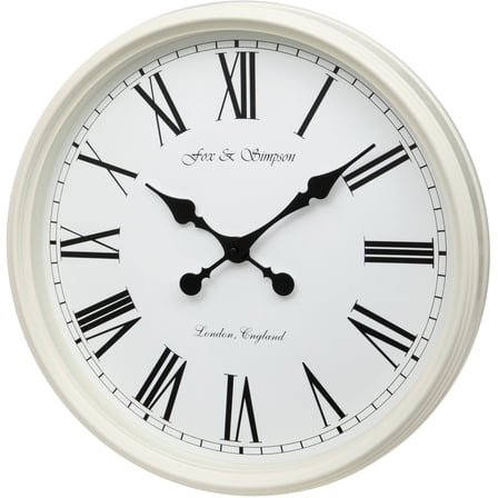 19" Vinceni 'Grand Central' Large Wall Clock in Cream