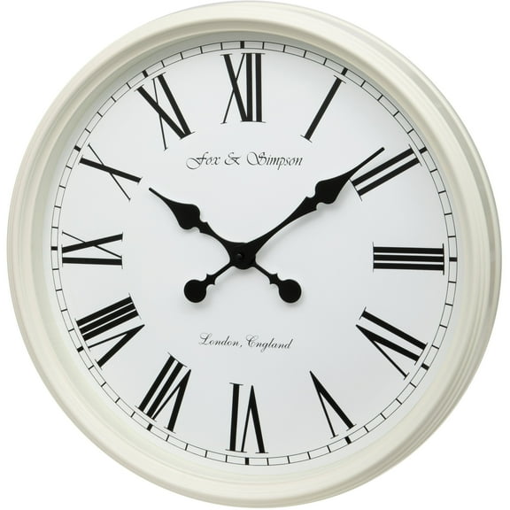 19" Vinceni 'Grand Central' Large Wall Clock in Cream