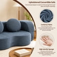 thumbnail image 4 of Walsunny 2-in-1 Convertible Futon Sofa Bed, Boneless Foldable Sofa Bed, Lazy Sleeper Sofa Couch, Memory Foam Folding Couch for Living Room, Bedroom, Blue, 4 of 10