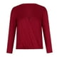 thumbnail image 4 of Pntutb Mujer Moda Sexy Cuello En V Manga Larga Suelta Cintura Elástica Camisa Top Pntutb Pntutb-6832, 4 of 9