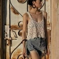 thumbnail image 7 of BH-JJSMGS Women Crochet Cropped Tank Tops, Boho Hollow Out Floral Pattern Camisole Sleeveless Cover Up Vest Shirts, 7 of 7