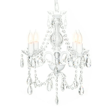 Best Choice Products Acrylic Crystal Chandelier Ceiling Light Fixture for Dining Room, Foyer, Bedroom,