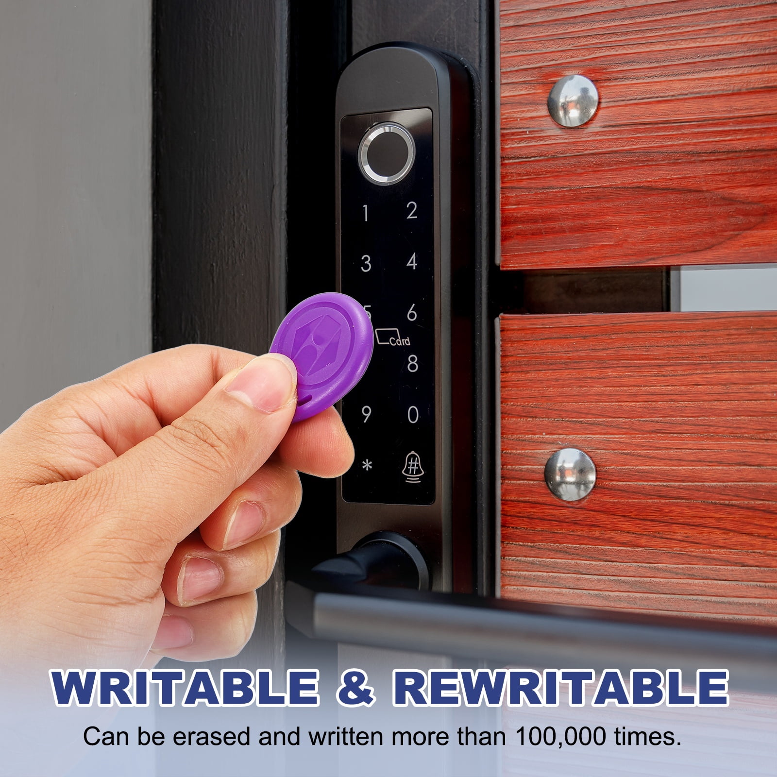 Uxcell 125kHz T5577 RFID Key Fob Tag, (Purple) (30pcs), Writable Rewritable Smart Key Fobs Tags Blank Clone IC Card Key Classic 1K, Suit for - Entry Access Control Systems