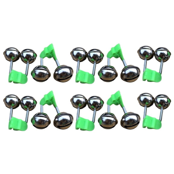 10pcs Fishing Bite Alarms Fishing Rod Bells Tip Clip Bells #Ring# Green ABS✨y