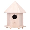 thumbnail image 1 of Nichoir à oiseaux en bois avec support pour décoration de jardin et terrasse, 1 of 4