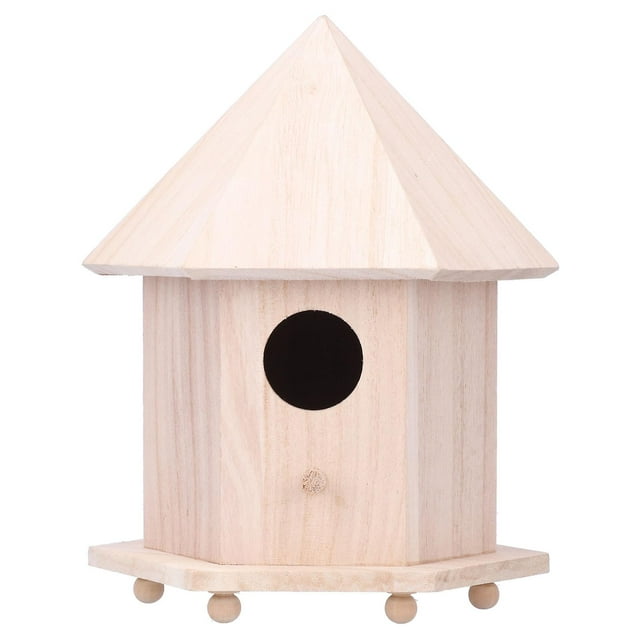 Nichoir à oiseaux en bois avec support pour décoration de jardin et terrasse