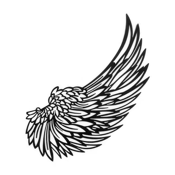 Wosthever Fácil de instalar tapices de metal realista ala de ángel S decoración con pilas luces de pared arte Iluminación y accesorios negro (con luz) 45cm