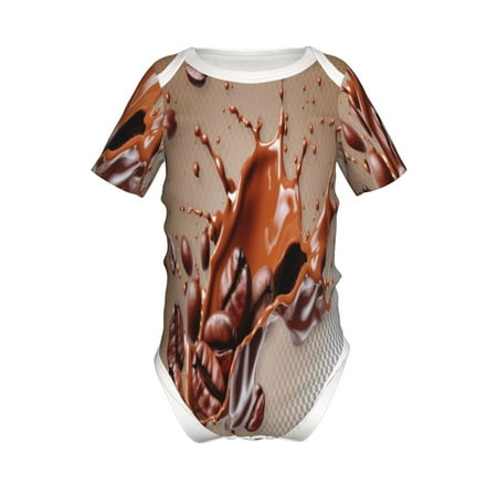

Junzan Coffee Beans Chocolate Splash Print Short-Sleeve Baby Climbing Clothes Bodysuits for Infant One-Piece for Baby Boys & Girls Baby Clothes Baby Romper with Snap Closure-3 Months