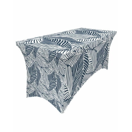 

Table Cloths for 5 foot Rectangle Tables Tropical Leaves Plam Tree Stretch Washable Fitted Tablecloth Protector Picnic Table Cover for Event Wedding Party Banquet