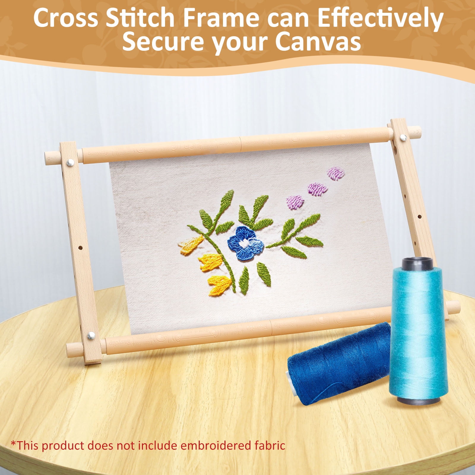 Embroidery Frame Needlepoint Embroidery Tapestry Scroll Frame Square Shape  Wood Cross Stitch Frame For Stitching Sewing Craft