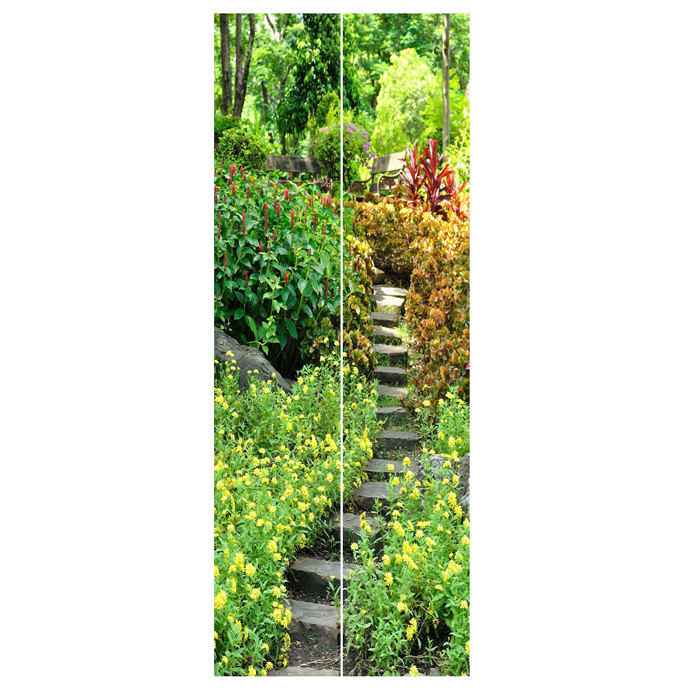 Frcolor Door Stickers Forest Wallpaper Sticker Wall Removable Adhesive