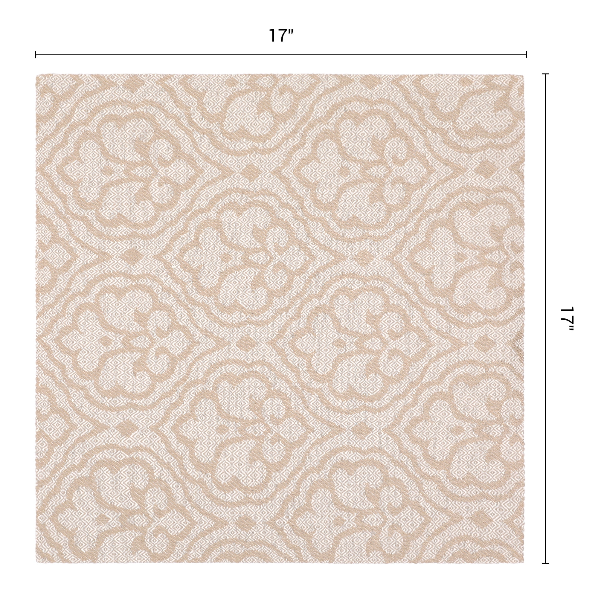 Unique Bargains Washable Reusable Cotton Cloth Napkins Khaki 17x17inch