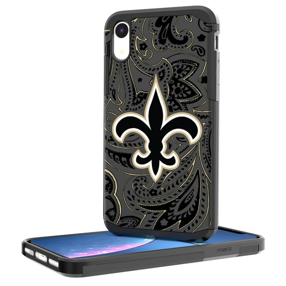 New Orleans Saints iPhone Rugged Paisley Design Case