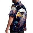 thumbnail image 3 of Starry bird Men's Short Sleeve Printed Button Down Beach, Casual, Poplin Shirts for Summer Vacation, 3 of 6
