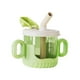 thumbnail image 3 of Taza de entrenamiento de silicona para bebé, taza para sorber de 10Oz/300ml, portátil, a prueba de fugas, con báscula, bonita para niños y bebés Verde CUTICAT botella para niños, 3 of 8