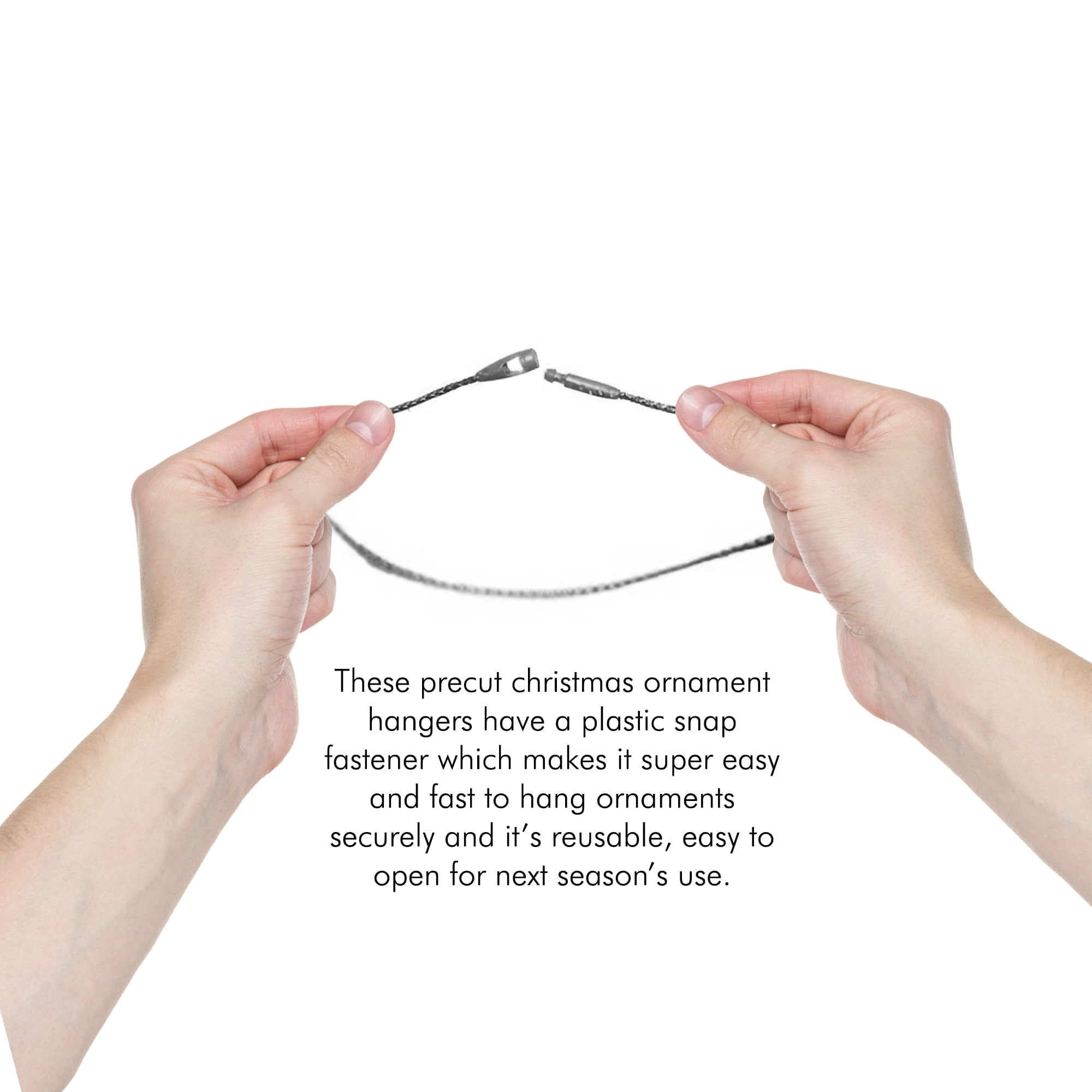R'ND Toys Christmas Ornament Hooks – Christmas Tree Easy Snap Ribbon  Fastening Metallic Decorating String Hangers Hook Ornament Hooks for  Hanging