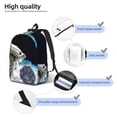 thumbnail image 4 of Honeii Cat Astronaut Print Canvas College Laptop Backpack, Durable Rucksack Travel Notebook Bag School Backpack Book Bag for Men Women-Medium, 4 of 7