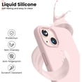 thumbnail image 2 of Shockproof Liquid Silicone Designed for iPhone 13 Case Gel Rubber Full Body Protection Anti-Shock Cover Case Drop Protection 6.1inch-Chalk Pink, 2 of 5