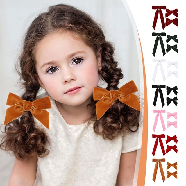 Fiudx Pinzas En Cabello de Terciopelo, Elegantes Pinzas En Diseño de Lazo, Accesorios Duraderos En Terciopelo, Estilo Princesa, Uso Diario, Regalo para Mujeres y Niñas, Ajuste Comodo y Ligero.