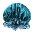 thumbnail image 4 of Gorro de satén para mujer, para dormir por la noche, protector de cabello, para mujeres y niñas Azul, 4 of 5