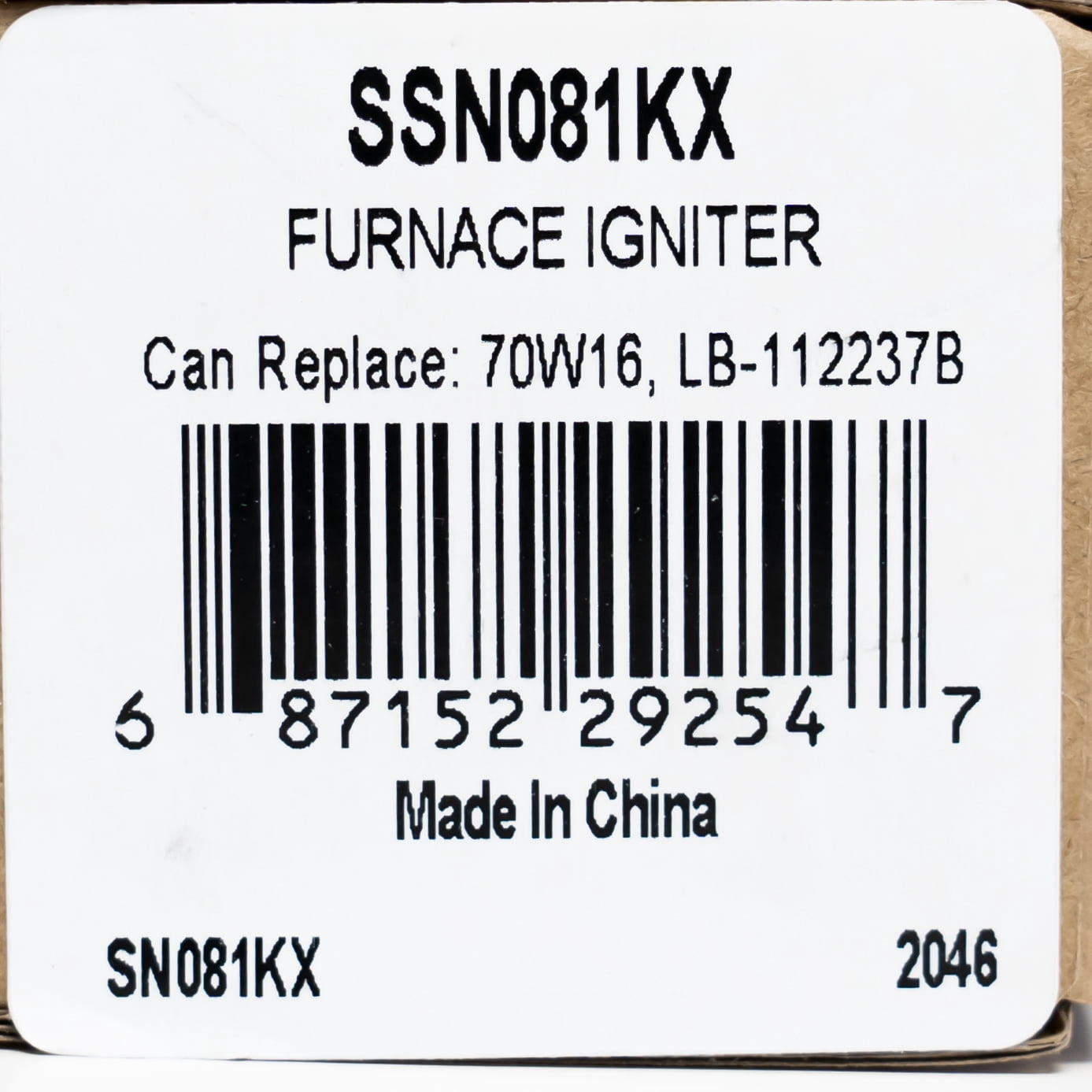 Silicon Nitride Hot Surface Furnace Ignitor fits Lennox, 70W16, SN081KX