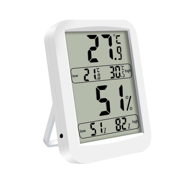 Termómetro higrómetro digital de pantalla grande para interiores, para casa, oficina, habitación de bebé, sin batería