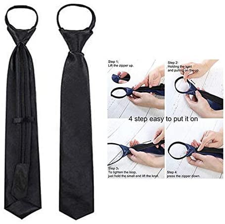 Boys Adjustable Zipper Necktie 6PCS Boys Formal Wear Pre-Tie Neck Strap Tie Set For Wedding