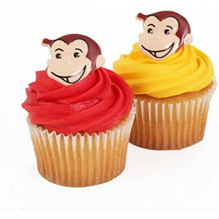 24 Curious George Monkey Cupcake Cake Rings Birthday Party