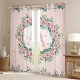 thumbnail image 2 of jejeloiu Letter A Monogrammed Black Out Curtains,Cute Flower Blossom Curtains Pack of 2 (42x63 Each),Pink White Green Bedroom Curtains For Girls,Microfiber Room Decorative, 2 of 6