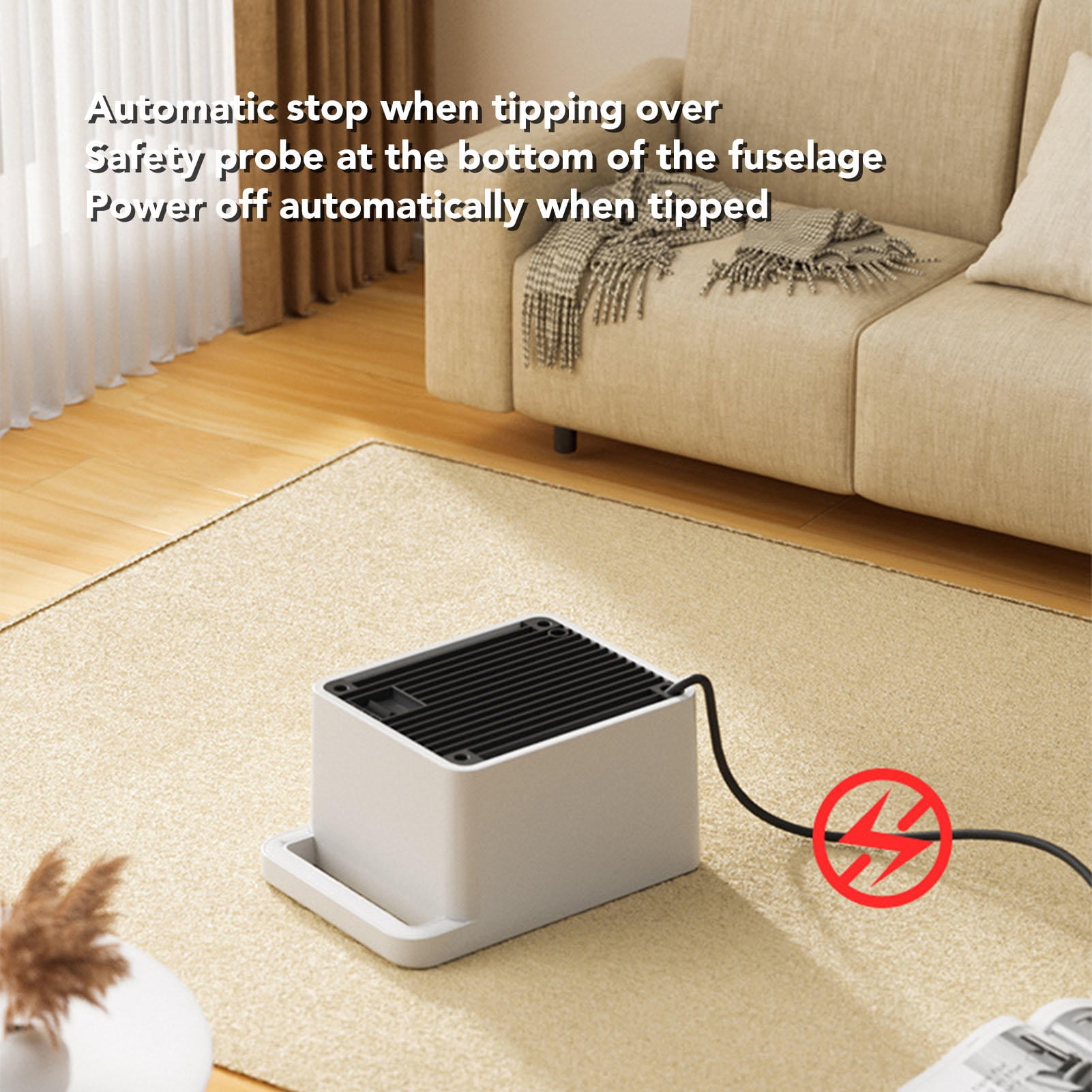 Suodoka Compact Rapid‑Heat Desktop Electric Heater – Energy‑Saving, Portable, Safe, 220V EU Plug, Ideal for Office, Bedroom, Kitchen