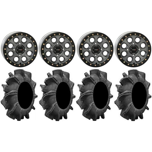 System 3 SB-7 14" Wheels Ti (4 3) 34" Assassinator Tires Can-Am Commander Maverick Renegade Outlander Defender